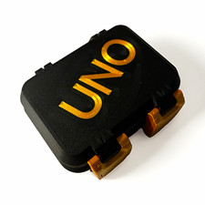 UNO Card Game Plastic Hard Storage Case/Box w/ Gold card organizer Black  Gold