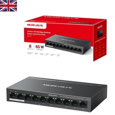 Image of 10-Port 10/100Mbps Desktop Switch with 8 PoE+ | 65W Power Budget & Metal Case