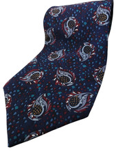 Christian DIOR Vintage made in USA 100% Silk Tie Navy Blue Paisley Necktie NEW