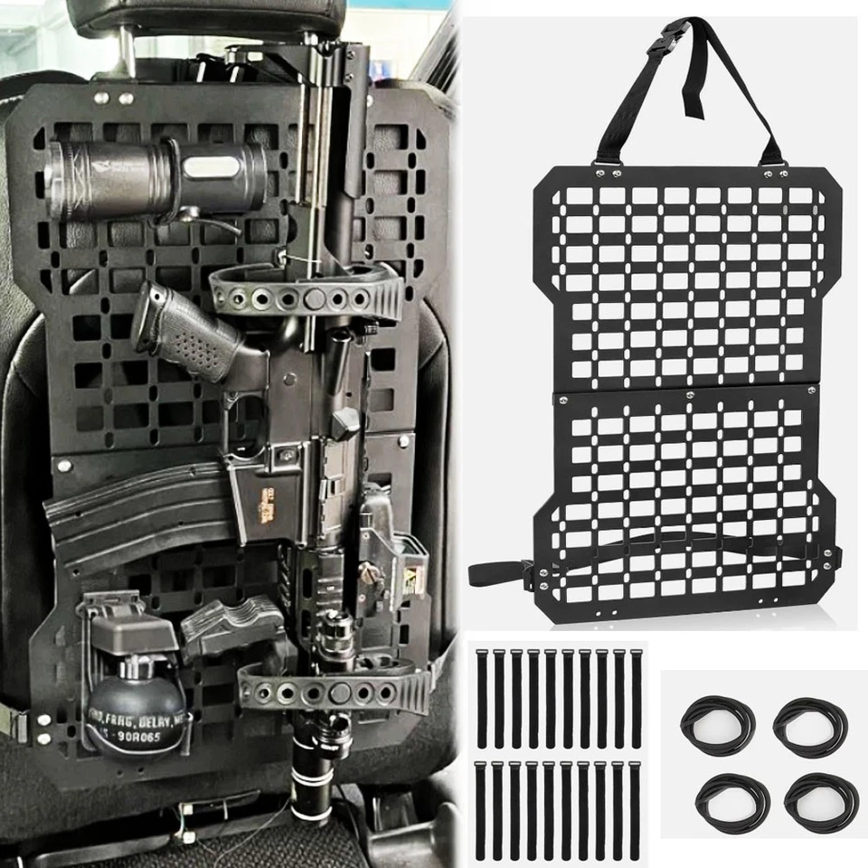 MOLLE Panel Car Seat Back Gun Mount Rack Storage Organizer Tactical Rigid Cover - Изображение 4 из 4