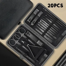 Pedicure / Manicure Set Nail Clippers Cleaner Cuticle Grooming Kit Nail Case