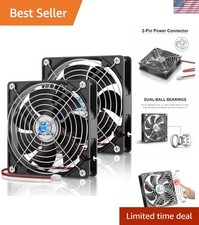 Versatile 120mm 12V DC Fan - Perfect for Refrigerators and Amplifiers, 2-Pack