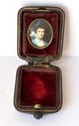 Antique Leather  Imperial Maria Feodorovna Empress Travel  Mini Velvet Frame Box