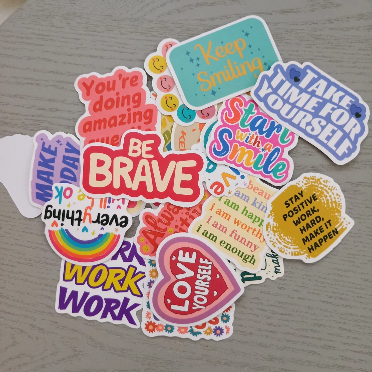 25pc Positive Encouragement Stickers Scrapbook Craft AUS Free Postage E
