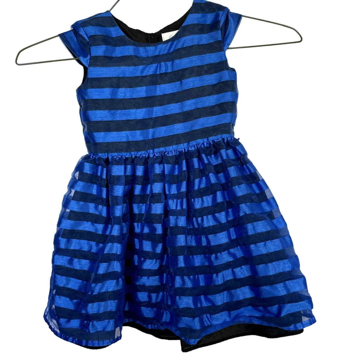 Lavender Size 4 little girl Dress blue Navy strips Party dress