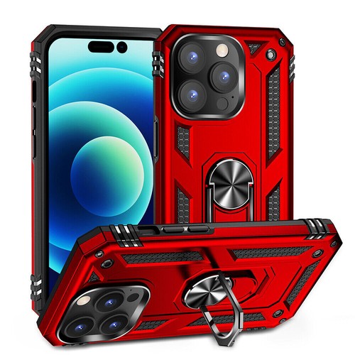Luxury Hybrid Armor Ring Stand Cover Case For 15 14 13 12 11 Pro Max XR 8 7 SE - 第 17/19 張圖片
