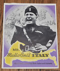 Rare 1936 Wwii Mr Mussolini's Italy Men of America Propaganda Brochure