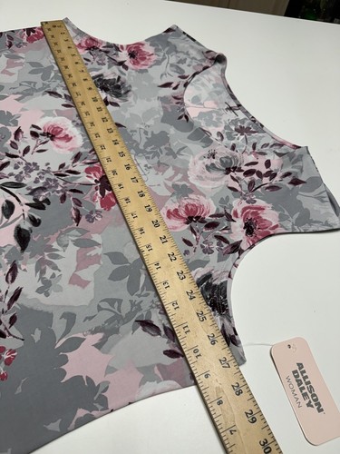 Camiseta sin mangas Allison Daley para mujer talla grande 3X estampado floral nueva con etiquetas - Imagen 6 de 7