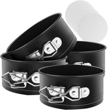 Juego de sartenes Springform de 4 pulgadas mini sartenes para pasteles paquete de 4 sartenes para pasteles de queso con 50 piezas de perchme