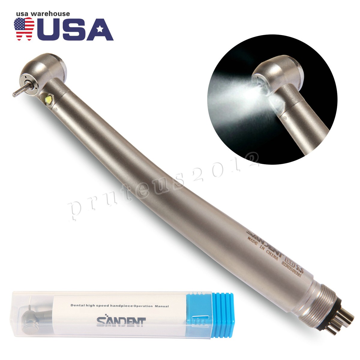 Dental 4 Hole LED E-generator Fiber Optic High Speed Handpiece