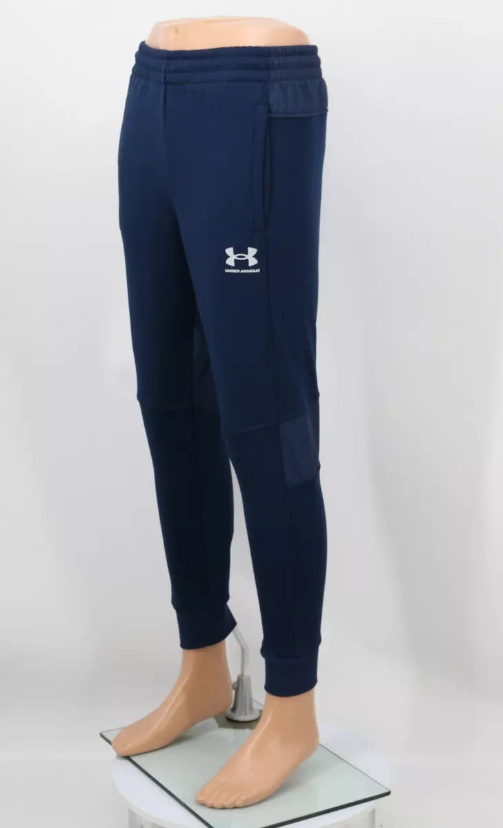 UNDER ARMOUR FLEECE MENS BLUE WHITE TRACK PANTS 1365561 RRP 50 HH