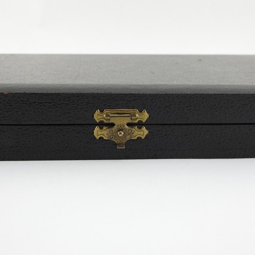 Raimond Sheffield England Silverplate Salad Serving Set Slotted Server Box Embos - Picture 9 of 9