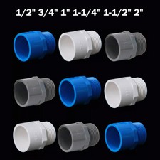 PVC BSP Male Thread Straight Connector Socket Coupling Pipe Fitting 20mm-110mm