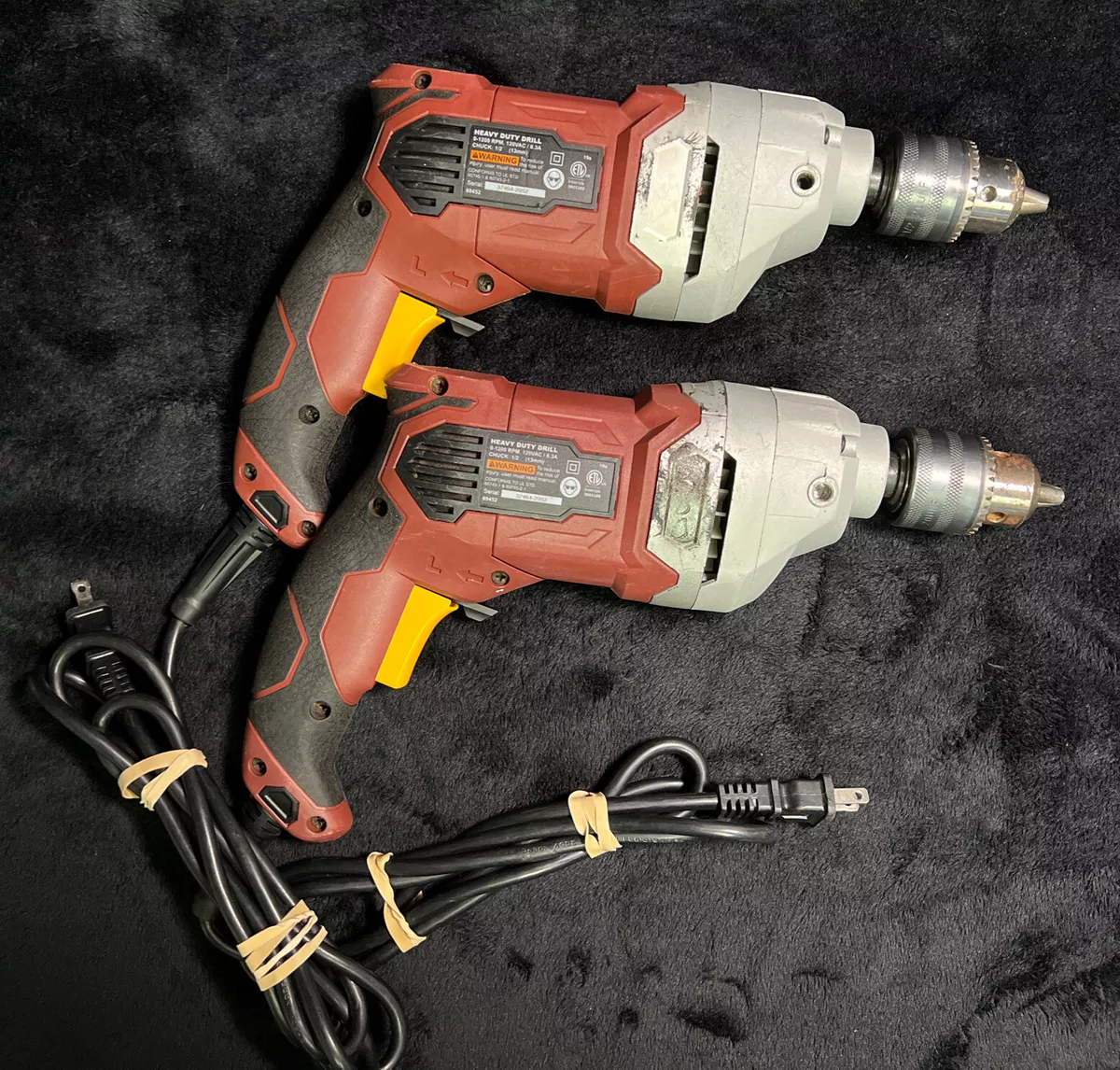 CHICAGO ELECTRIC 6.3 Amp 1 2 in. Variable Speed Heavy Duty Drill 2x Pair WORKS