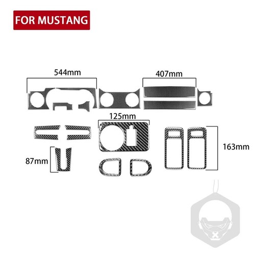 17Pcs For Ford Mustang 2005-2009 Carbon Fiber Interior Trim Dashboard Cover - Picture 9 of 10