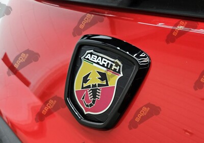for Fiat 500 Abarth Rear Badge Cover Gloss Black 595 695 Logo Frame Trim