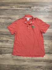 Lacoste Polo Collard Short Sleeve Shirt Men Size 6 Orange