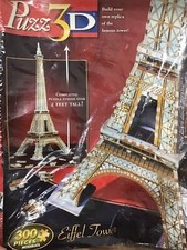 Puzz-3D Eiffel Tower 2" Foot Tall Dimensional Jigsaw Puzzle Sealed 300 Pieces