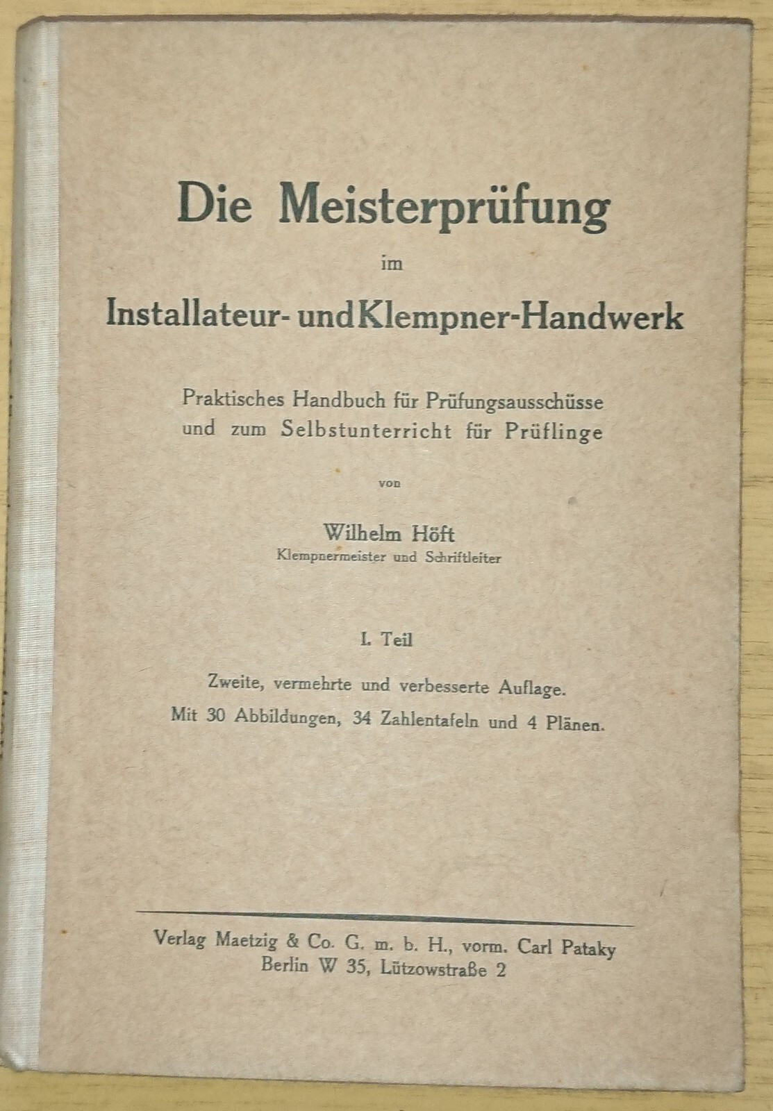 Rar! Die Meisterprüfung im Installateur- und Klempner-Handwerk 1933 Heizung etc.