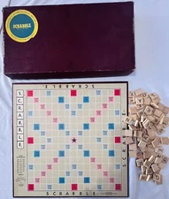 Vintage SCRABBLE Crossword Board Game 1953, Selchow & Righter Co. Spelling Words