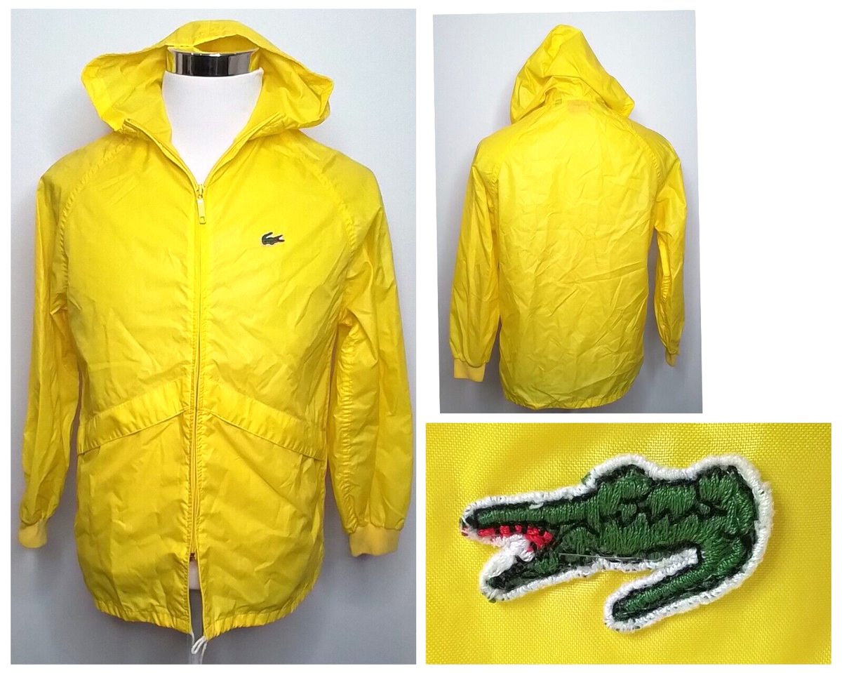Lacoste Windbreaker Jacket Men's Medium Yellow 1980's Alligator
