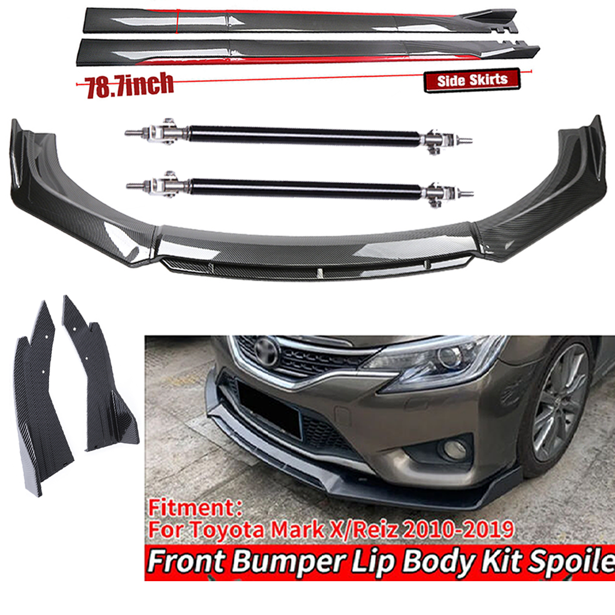 For Toyota Mark X Front Rear Bumper Lip +78.7 For Toyota Mark X Front Rear Bumper Lip +78.7