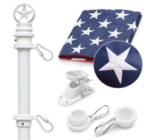 American Flag Pole - Tangle Free American Flag with Pole with 3x5 US Flags for..