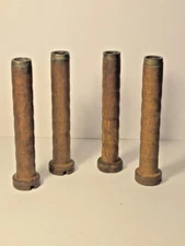 Wooden Textile Spindle Spool Bobbin Industrial Textile Decor, Lot of Four 6 1/4"