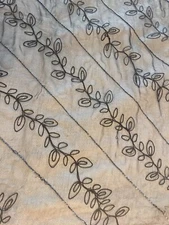 CEJON ACCESSORIES NYC BLACK 100% POLYESTER SCARF WITH BUGLE BEADS. 30” X 76”.