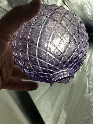 Antique Kretzer Purple Amethyst Lightning Rod Ball, Diamond Quilted Pattern - Picture 10 of 17
