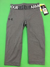 Under Armour HeatGear Fitted Youth Girls Ankle Capri Pants Small