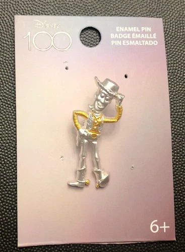 Disney pin 153035 Woody Disney 100 platinum gold color Toy Story Pixar cowboy