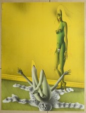 PAUL WUNDERLICH - Originallithographie "ZWEI MODELLE POSIEREN AUF EINEM..."