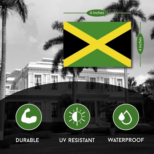 Jamaica Jamaican Flag Car Decal 4 x 6 Heavy Duty for Car Truck
