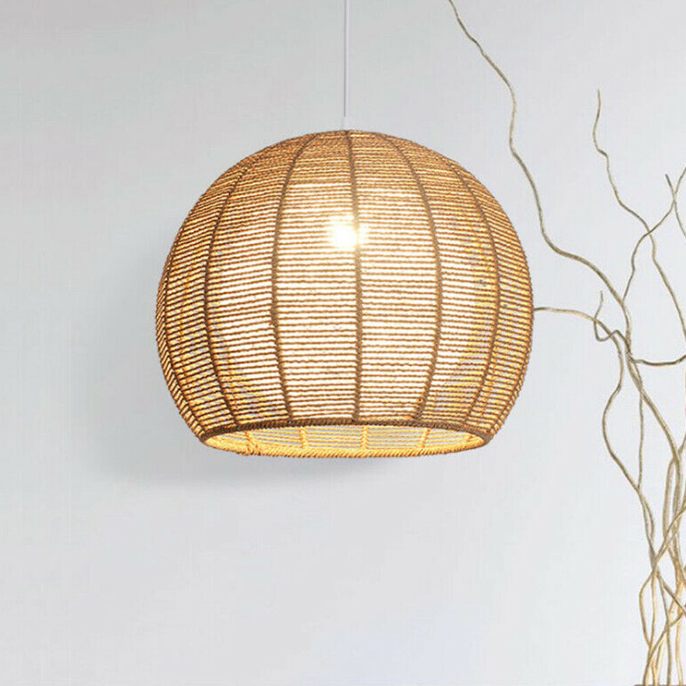 Retro Wicker Rattan Fixed price for sale Shade Pendant Light Hanging Fixture Ceiling Room Living