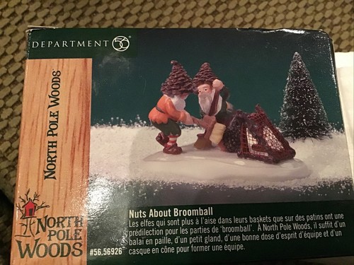 Dept 56 ~ North Pole Woods Series ~ Nuts About Broomball~ 56926 ~ NIB~b4 - Picture 3 of 3