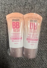 2 Maybelline Dream Fresh BB Cream, Medium Sheer Tint 120, SPF 30, 1 fl oz Each