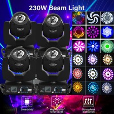 4PCS 230W 7R Sharpy 17 Gobos Moving Head Beam Stage Lighting Zoom 16 8 Prism DMX