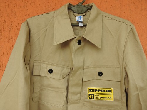 Vintage ZEPPELIN CAT Work Jacket Bucking Dreinaht Chore Coat Beige New (M) - Picture 2 of 11