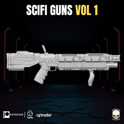 Sci-Fi Rifle style v2 custom weapon for use with 4" 6" 7" 12