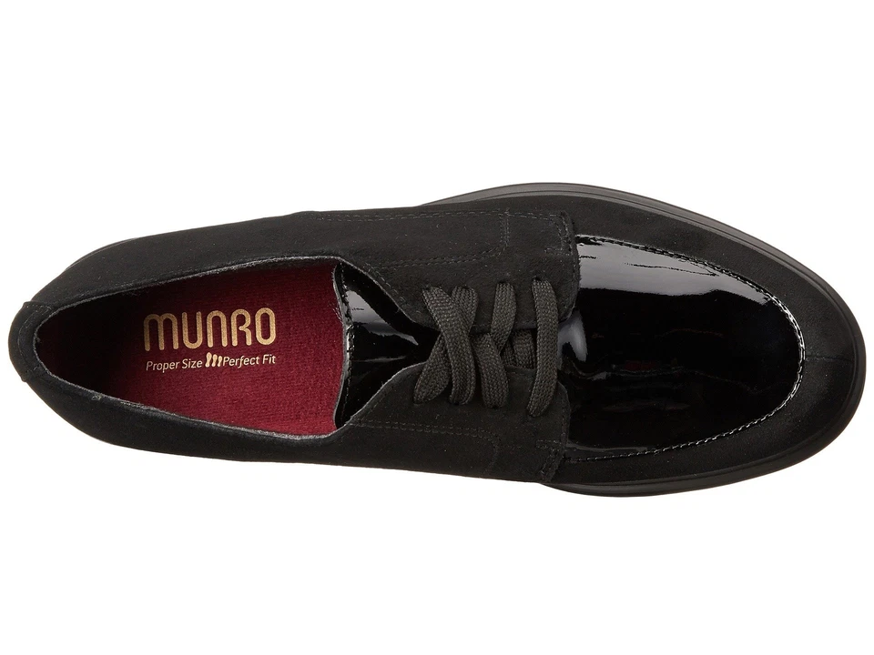 Munro Veranda Womens Black Leather Water Resistant Lace Up Loafers Size 6 N - Image 3 of 4