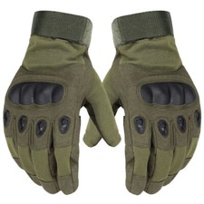 Tactical Hard Knuckle Gloves, Medium, Foliage Green, Full Finger, Paintball