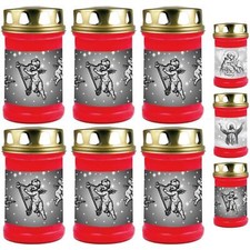 Grabkerze - 6er Pack - 48h Grablicht Grableuchte Grab Kerze Grablampe S/W Rot