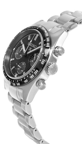 Seiko Prospex Solar Chronograph 39mm Black Dial SS Men's Watch SSC819 - Picture 5 of 6