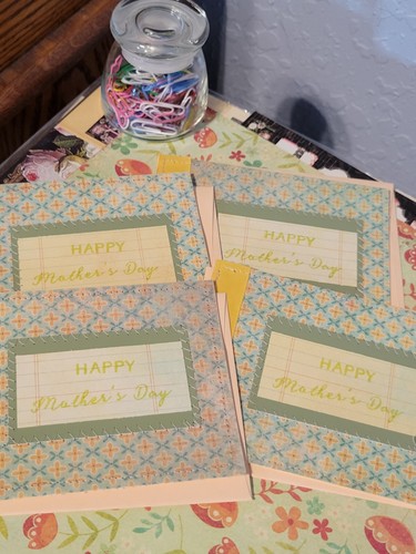 Happy Mother's Day Card Handmade A2 Greeting Card Peach, Green, Yellow - Picture 8 of 8