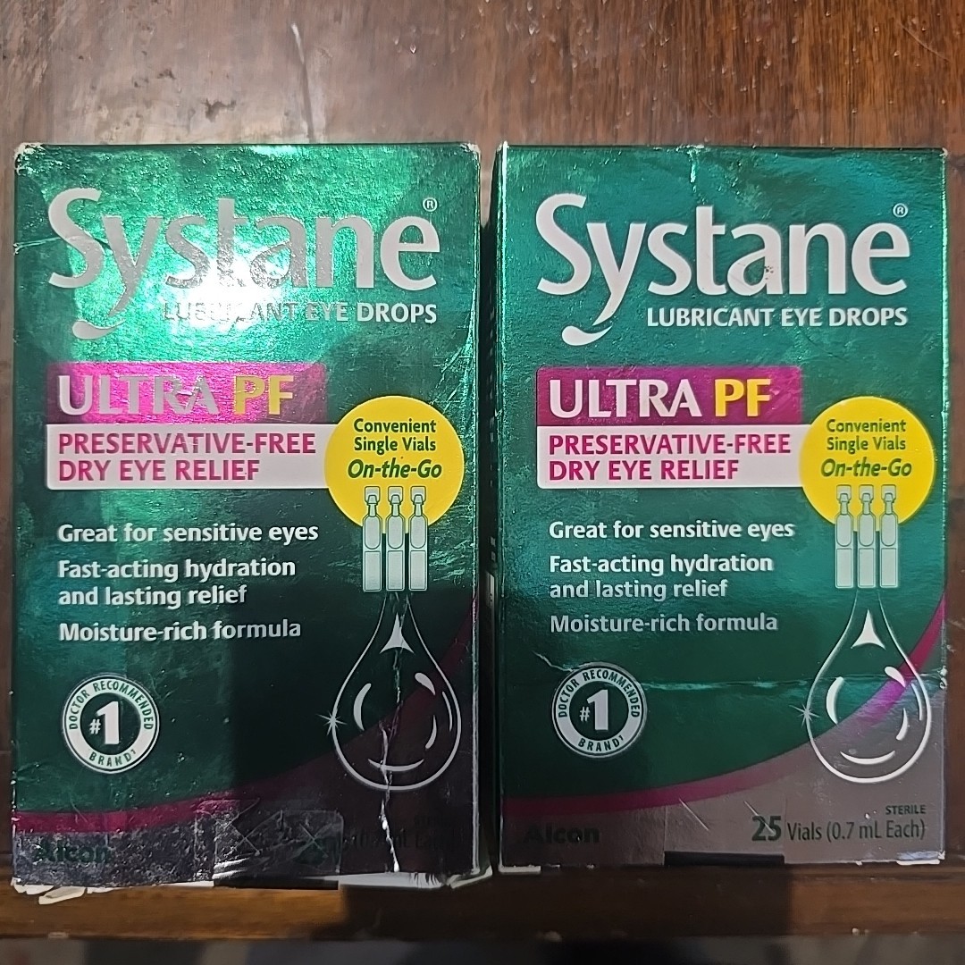 Lot Of 2, Systane ULTRA PF LUBRICANT EYE DROPS, 50 Vials, 1 Box Slightly Damaged