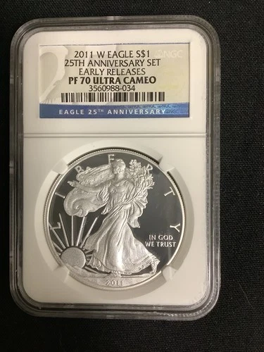 2011-W American Silver Eagle * 25th Anniversary * NGC Graded PF70 Ultra Cameo