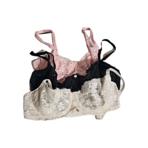 Lot Of 3 Victoria's Secret Dream Angle Push-up Bras Black, White and Pink 36D