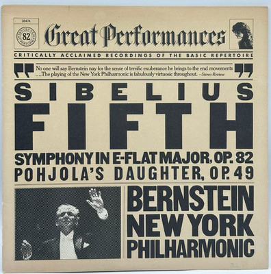LP - Sibelius Fifth - Symphony In E-Flat Major, Op. 82 - Bernstein