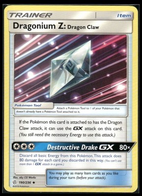 Dragonium Z: Dragon Claw 190/236 UC Cosmic Eclipse Pokemon NM/M AE-439